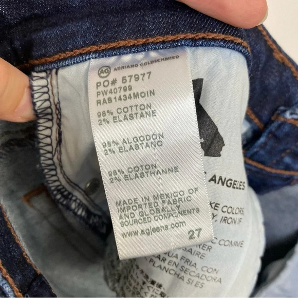 AG Adriano Goldschmied The Prima Cigarette Leg Jeans Womens Size 27 Dark Wash - Picture 11 of 13